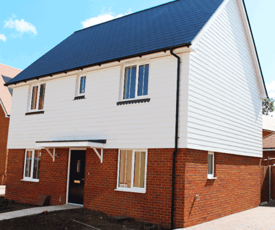 Front of an affordable rent homes